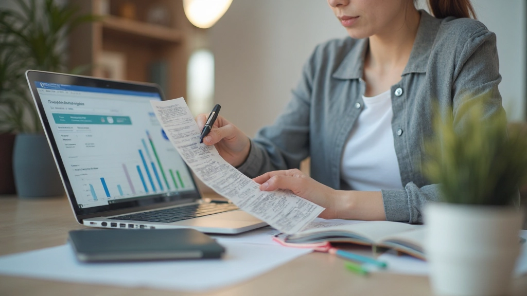 Ноутбук с таблицей для планирования личного бюджета