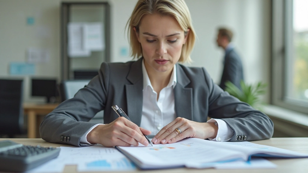 Профессиональное рабочее место с финансовыми документами и калькулятором