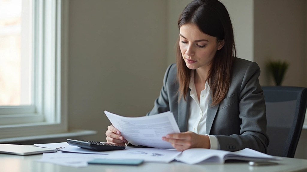 Профессиональное рабочее место с документами по финансовому планированию и калькулятором